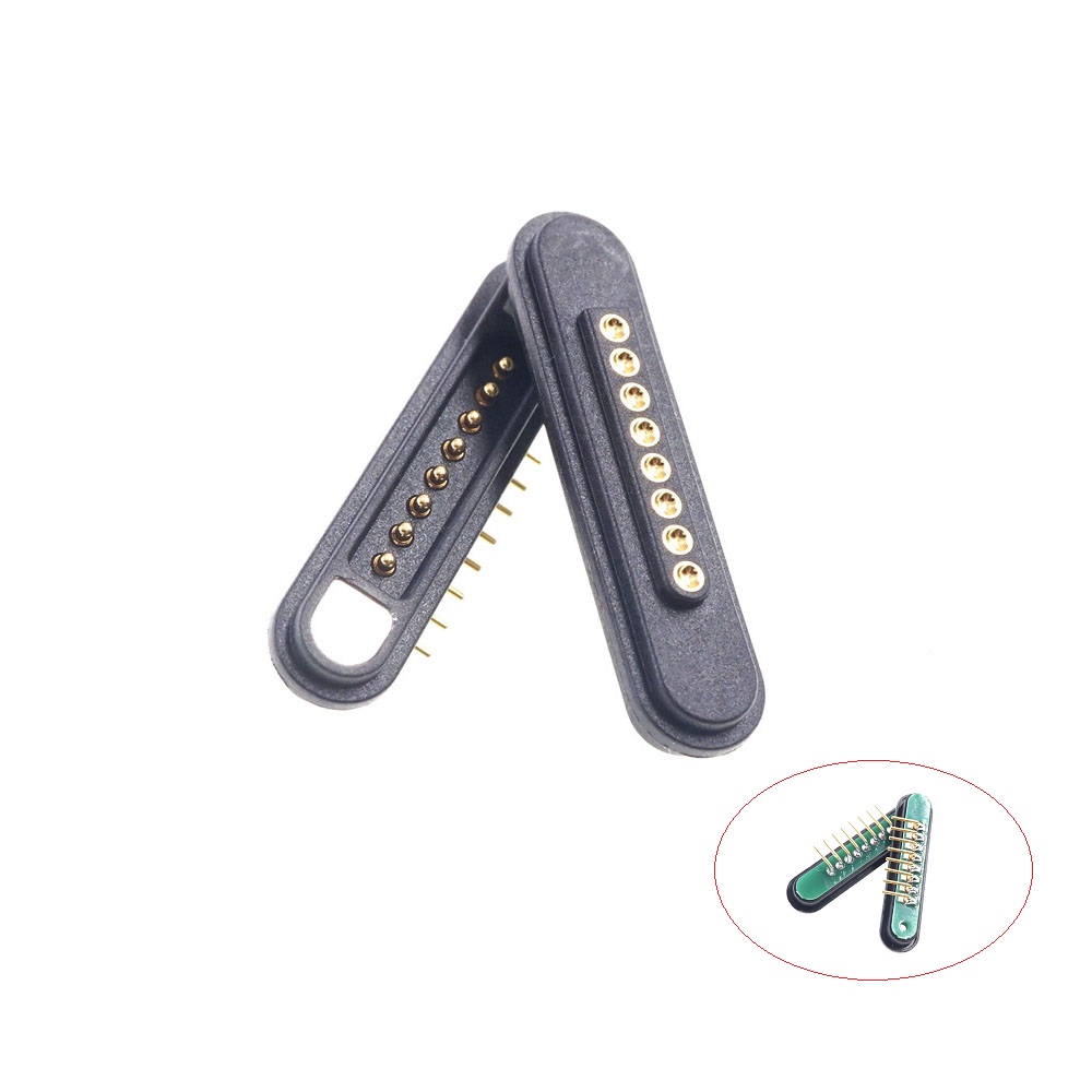 Spring Loaded Header Male Female 2 3 4 5 6 7 8 9  Pins Right Angle Through Hole 90 Degree 5A 12V DC Waterproof Pad Magnetic Pogo Pin