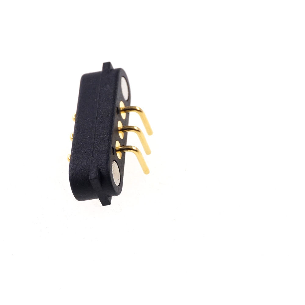 Spring Loaded Male Female 2.54 MM Pitch Through Holes PCB BTB Connector 2A 36V DC Magnetic Pogo Pin 3 Pole