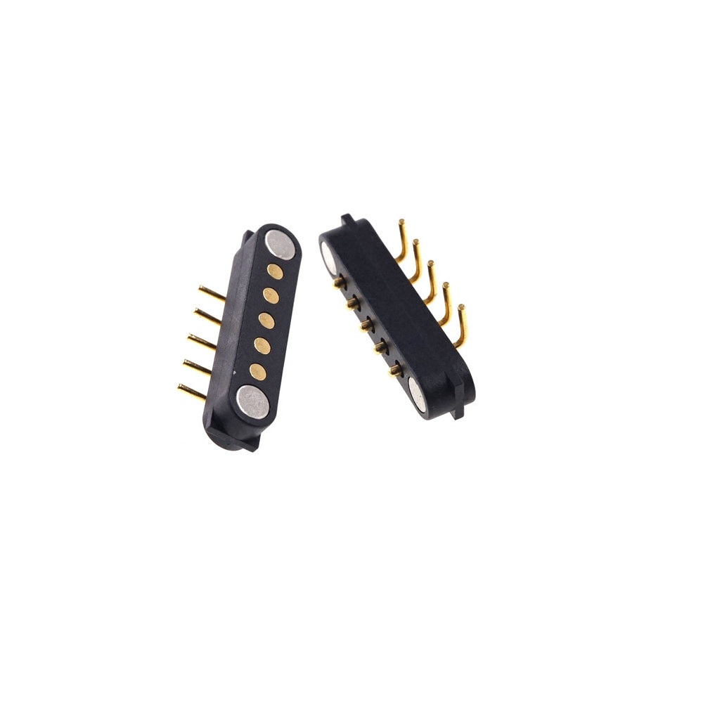 Spring Loaded Header Male Female 5 Pins 2.54 mm Grid Strip Straight Through Hole 180 Degree Right Angle Through Hole 90 Degree2A 36V DC Magnetic Pogo Pin