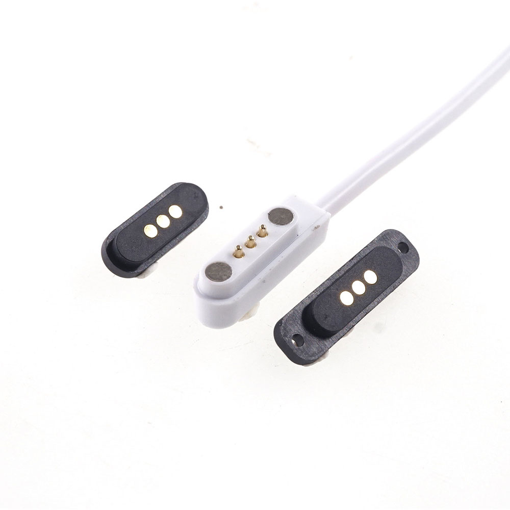 Spring Loaded Magnetic Pogo Pin 3 Positon 2.3 MM Pitch Vertical Single Row Through Holes Solder Male Female Probe Contact