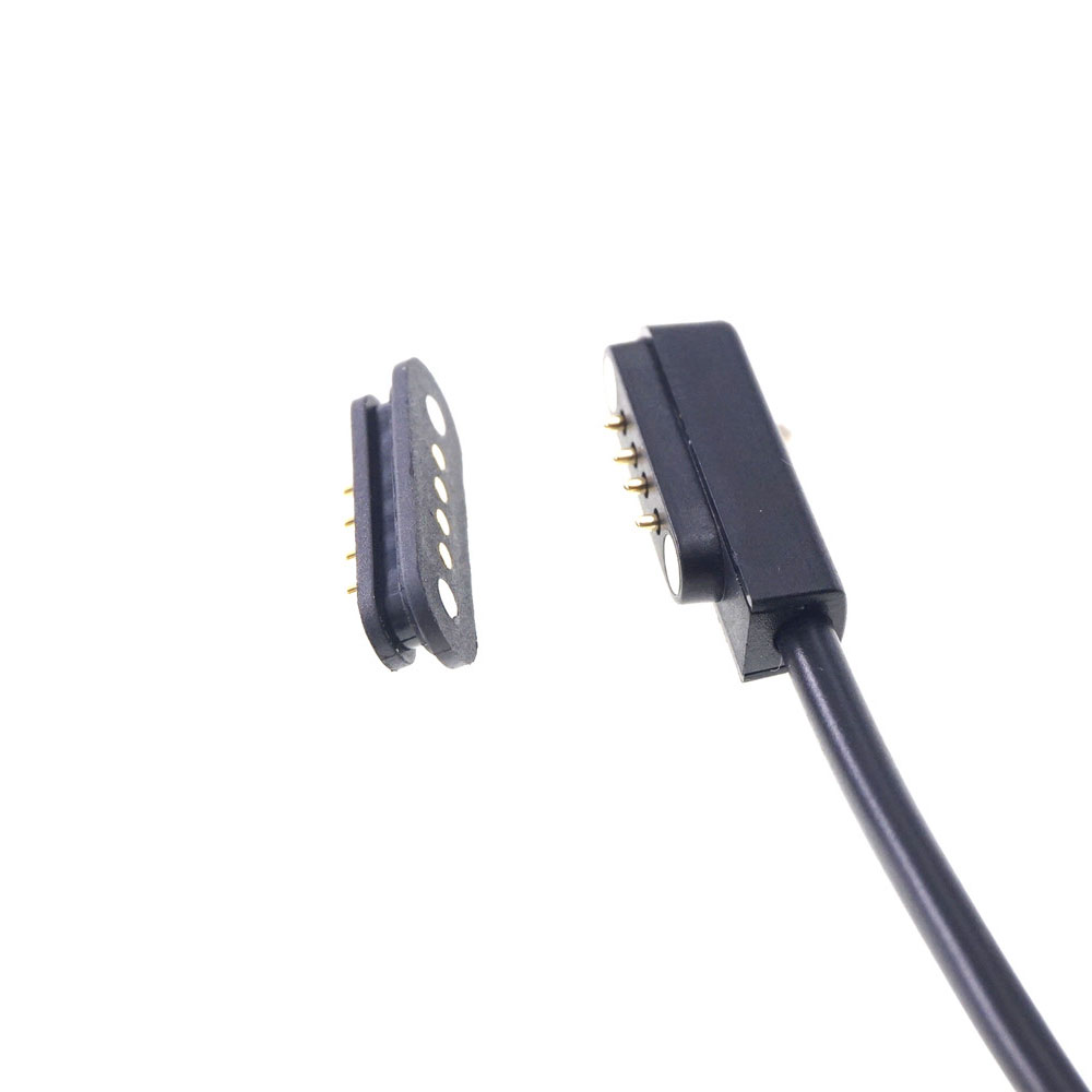 RTLECS Magnetic USB Charging Cable Male Female Spring-Loaded Pin Connector 4 Position 2.5mm Pitch Power Data 36V 2A Polar