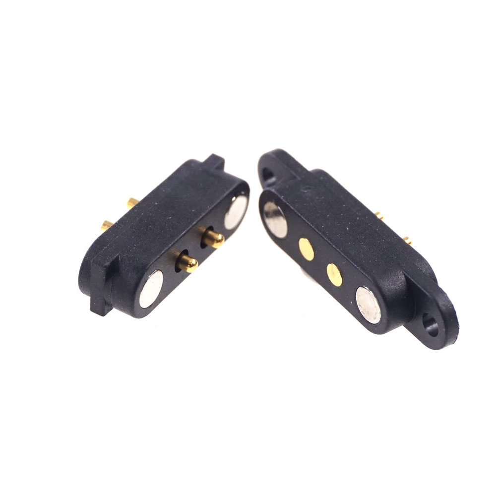Spring Loaded Header Male Female 2Pins Magnetic Pogo Pin 2.8 mm Grid Strip Straight Through Hole Right Angle 2A 36V