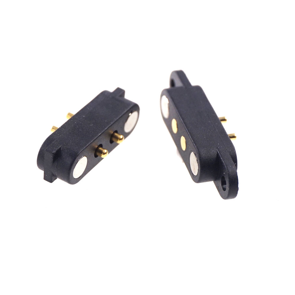 Spring Loaded Header Male Female 2Pins Magnetic Pogo Pin 2.8 mm Grid Strip Straight Through Hole Right Angle 2A 36V