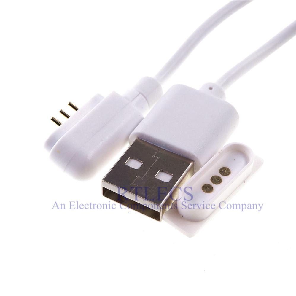 Magnet Pogo Pin Connector USB Cable A Plug 1M 3 Pins 2.54 mm Pitch Power Charge Male Spring Loaded Female PCB Through Hole