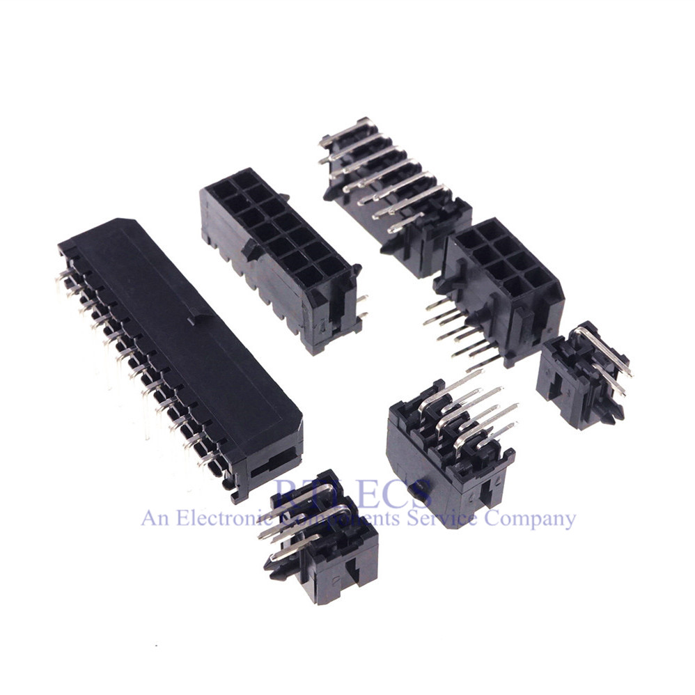 Wafer Micro-Fit 3.0 Connector PCB Male Header Right Angle 2 4 6 8 10 12 14 16 18 20 22 24 Pin Board Solder 43045