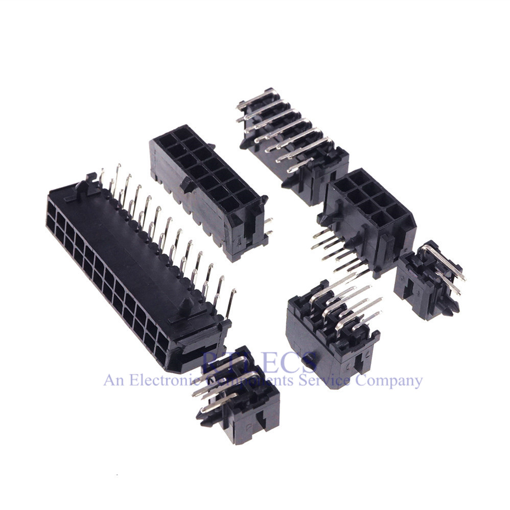 Wafer Micro-Fit 3.0 Connector PCB Male Header Right Angle 2 4 6 8 10 12 14 16 18 20 22 24 Pin Board Solder 43045
