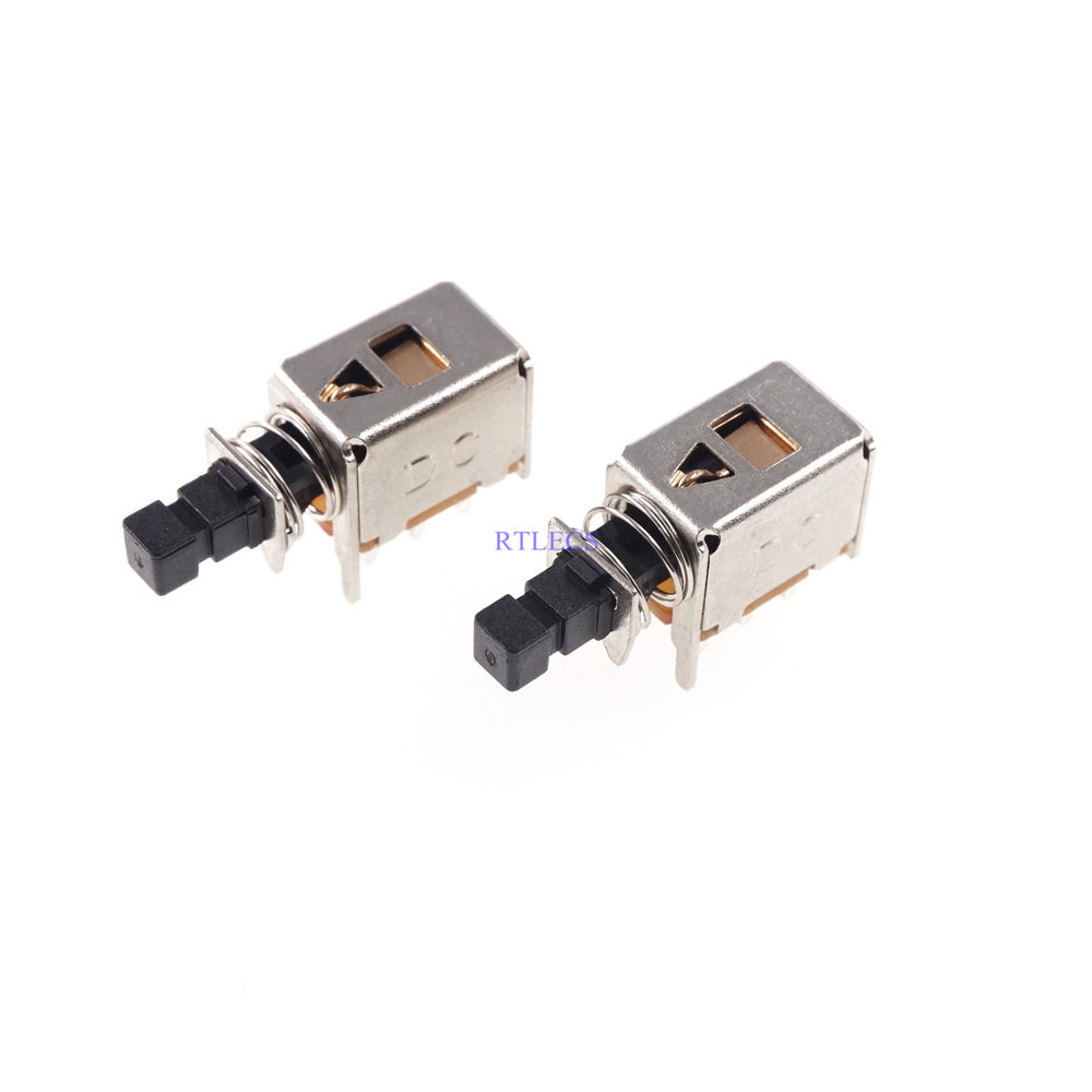 Self-Lock Push button Switch DPDT Standard Through Holes PCB Right Angle PS-22F02 PushButton Switch On-On 0.2A 30V 2P2T