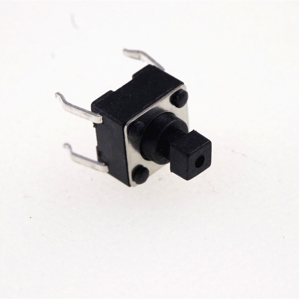 6x6x7.3 mm Tactile Switch SPST-NO Top Actuated Through Hole 6.0mm x 6.0mm Height 7.3 mm 250gf Square Knob Snap-In PC Pin