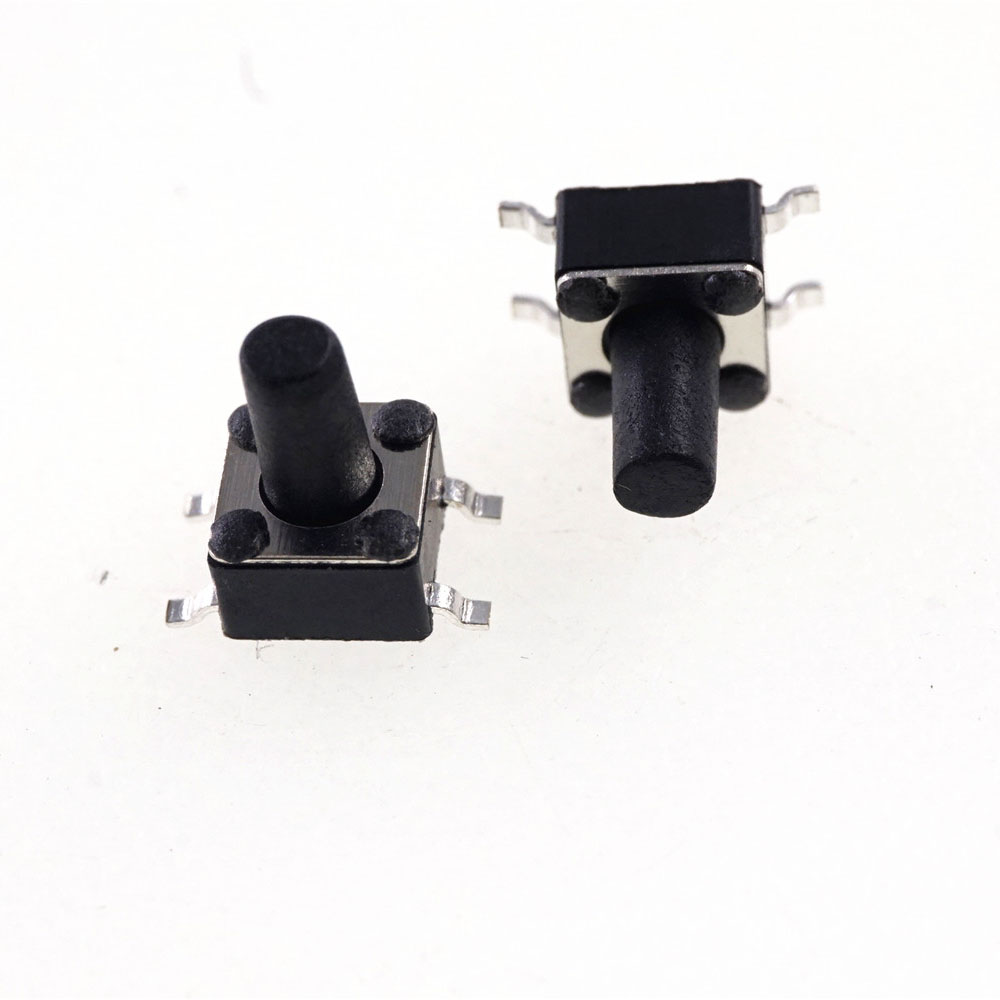 Tape & Reel 4.5x4.5 mm Tactile Switch SPST-NO Top Actuated Surface Mount Height 3.8 4.3 4.8 5.0 6.0 7.0 mm 250gf SMT Reflow Solder