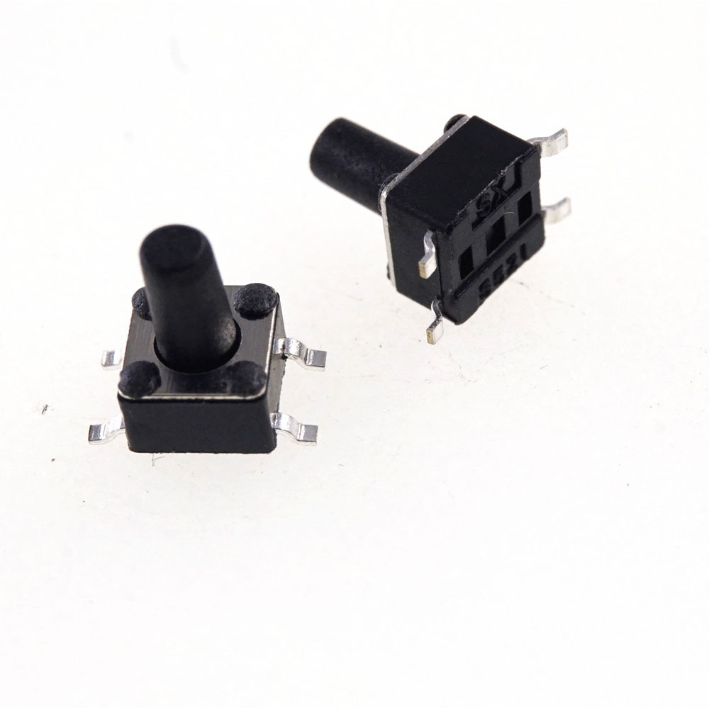 Tape & Reel 4.5x4.5 mm Tactile Switch SPST-NO Top Actuated Surface Mount Height 3.8 4.3 4.8 5.0 6.0 7.0 mm 250gf SMT Reflow Solder