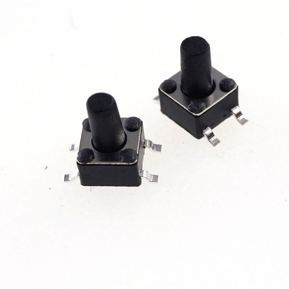 Tape & Reel 4.5x4.5 mm Tactile Switch SPST-NO Top Actuated Surface Mount Height 3.8 4.3 4.8 5.0 6.0 7.0 mm 250gf SMT Reflow Solder