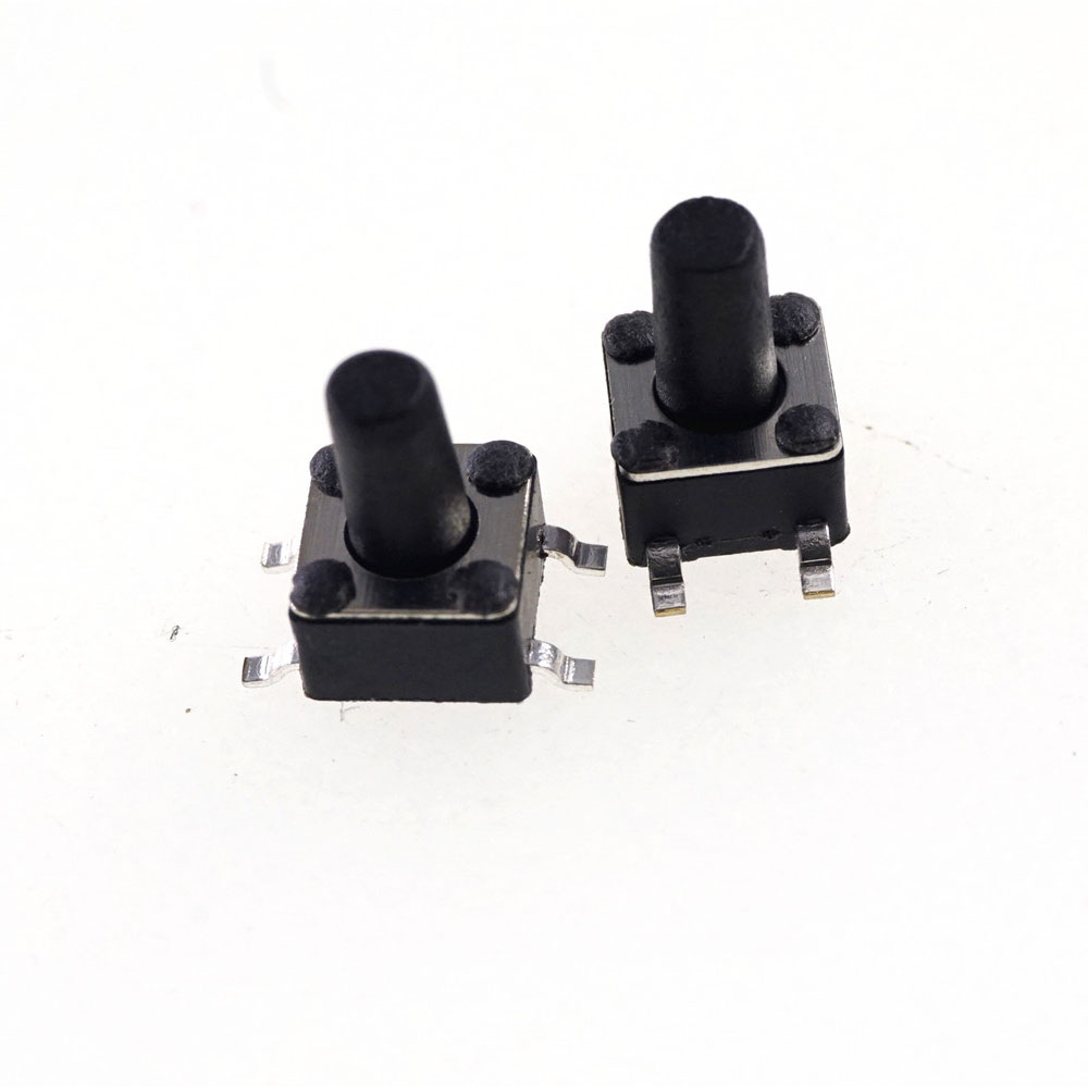 Tape & Reel 4.5x4.5 mm Tactile Switch SPST-NO Top Actuated Surface Mount Height 3.8 4.3 4.8 5.0 6.0 7.0 mm 250gf SMT Reflow Solder
