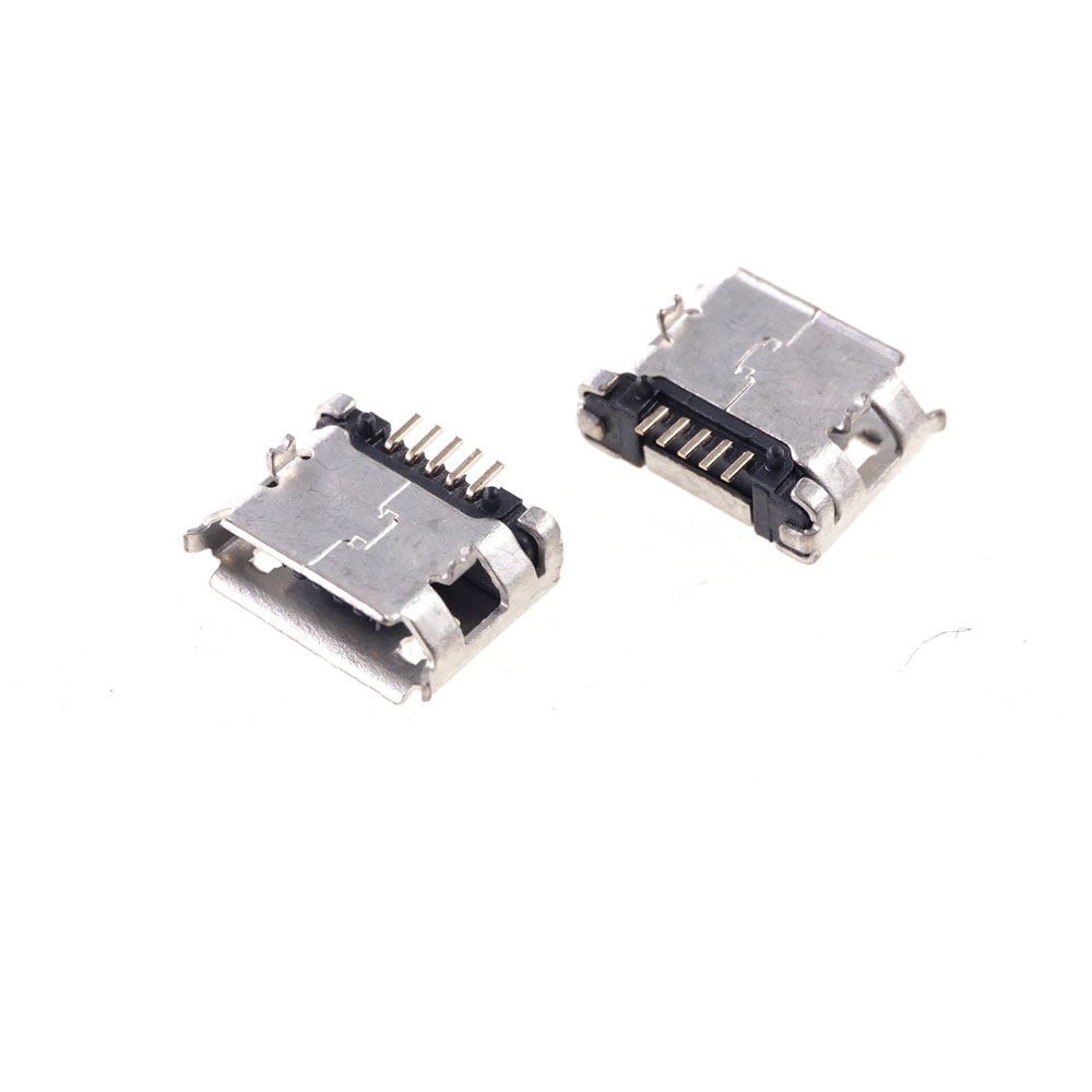 Micro USB 2.0 Connector B Type 5 Position SMT Surface Mount receptacle right angle Board Guide Post PCB re-flow solder