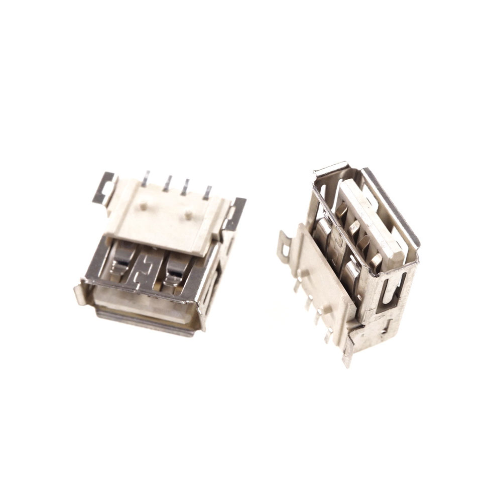 SMT USB Connector 2.0 Type A F Female Receptacle Socket Right Angle SMD Surface Mount PCB Board Guide Reflow Solder