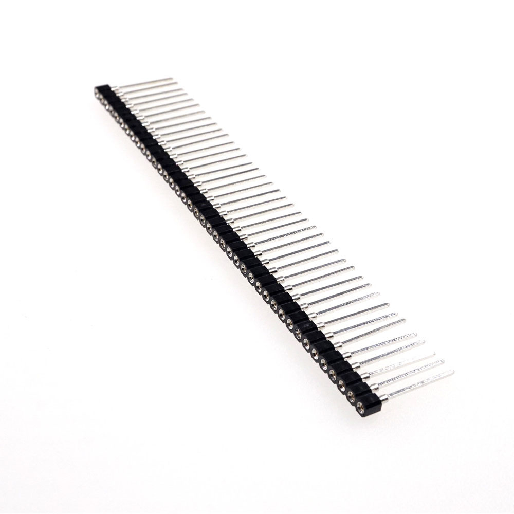 1X40 PIN Single Row ROUND FEMALE PIN HEADER Receptacle 2.54 MM PITCH Strip Sleeve Socket 40p 17.8 mm Height Square Tail