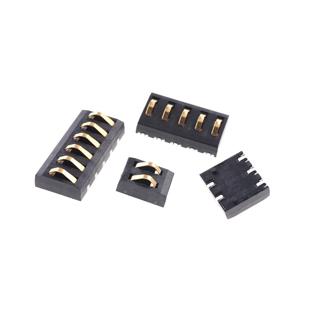 Spring Compression Contact 4.0 MM Pitch 2 3 4 5 6 Pin male Connector Surface Mount Battery Connectors Height 5.65mm