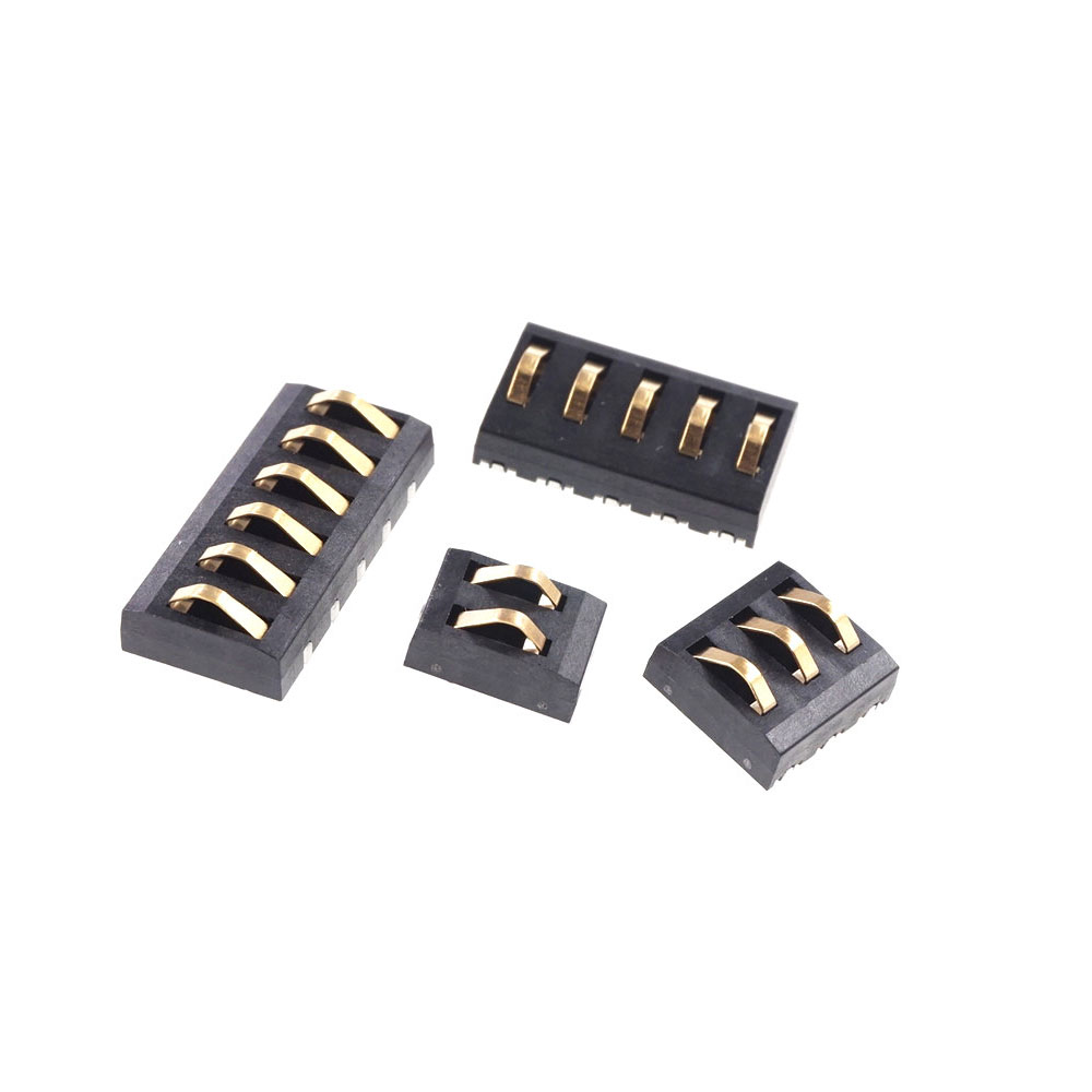 Spring Compression Contact 4.0 MM Pitch 2 3 4 5 6 Pin male Connector Surface Mount Battery Connectors Height 5.65mm
