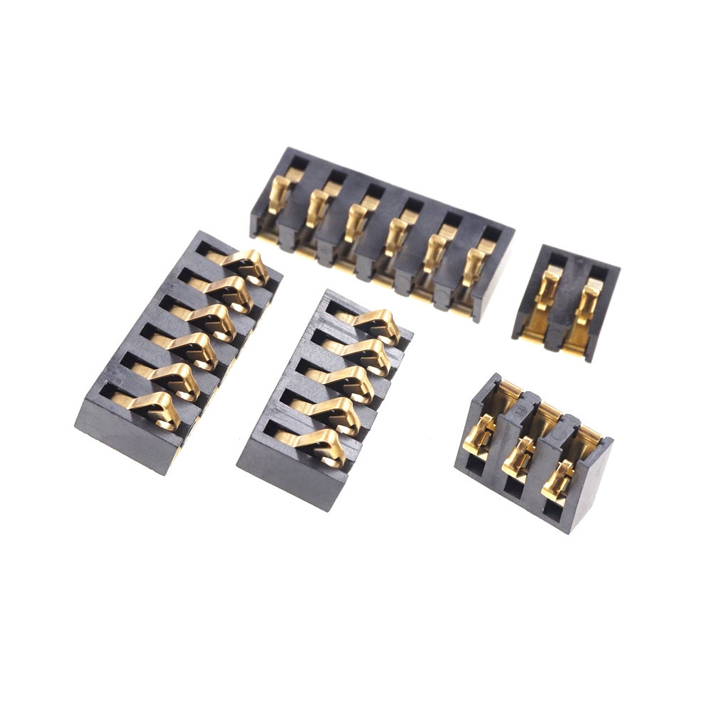 Spring Compression Contact 4.25 mm Pitch 2 3 4 5 6 Pin male Connector Surface Mount Battery Connectors Insulator 4.75mm H