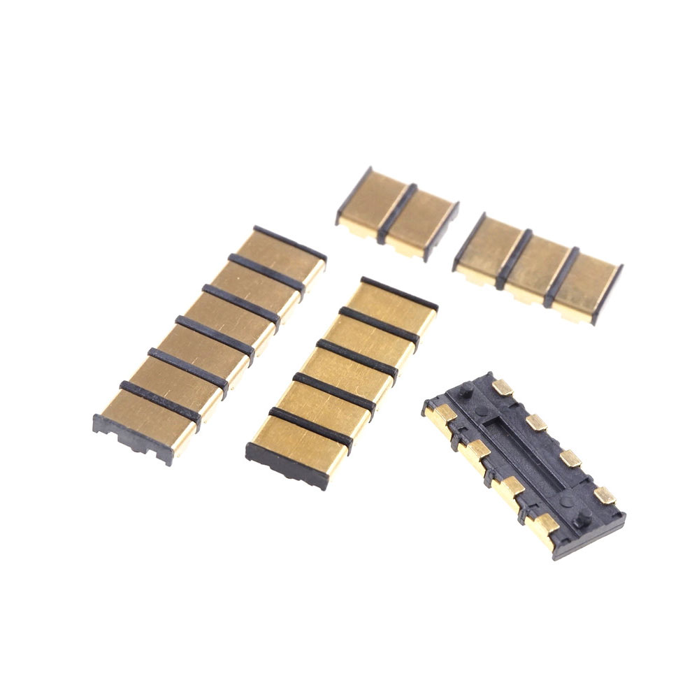 Spring Compression Contact 2.5 mm Pitch 2 3 4 5 6 Pin Female Connector Surface Mount Battery Connectors Reflow Solder PCB