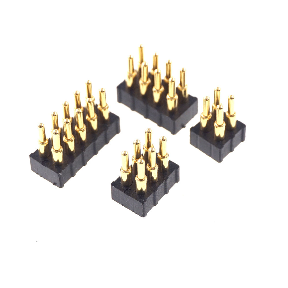 Grid 2.0 MM Pitch Pogo Pin Connector 4 6 8 10 Position Dual Row SMD Male Spring Loaded Re-Flow Solderable RoHS Lead Free