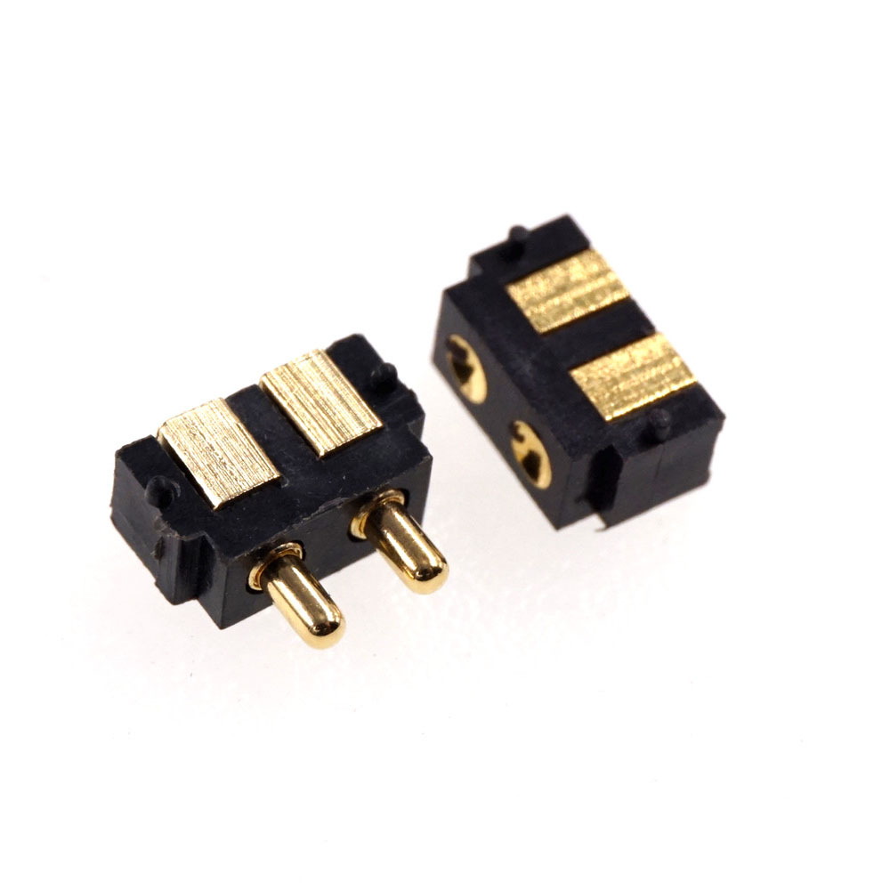 Spring Loaded Pogo Pin Connector 2 PIN Right Angle Surface Mount SMD Strip Male Female Target Concave SMT Pitch 2.5 MM
