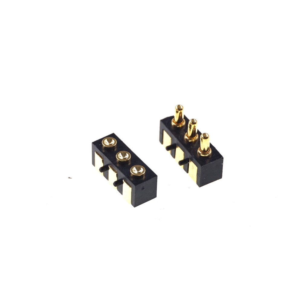 Spring Loaded Pogo Pin connector 3 PIN Right Angle Surface Mount SMD Strip Male Female Target Flat Face SMT Pitch 2.5 mm