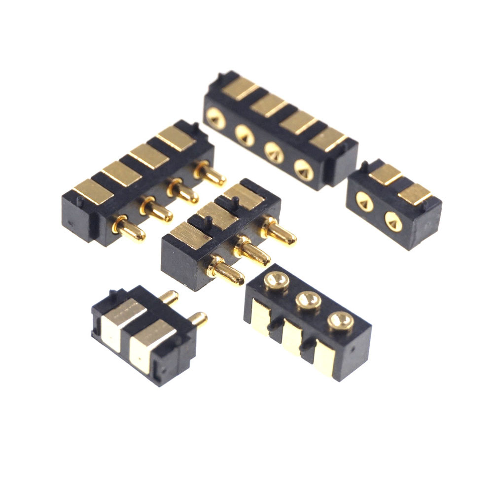 SMT Spring-Loaded Pogo Pin Connector 2 3 4 Position 2.5 Grid 90 Degree Surface Mount Horizontal HSMT Single Row SMD