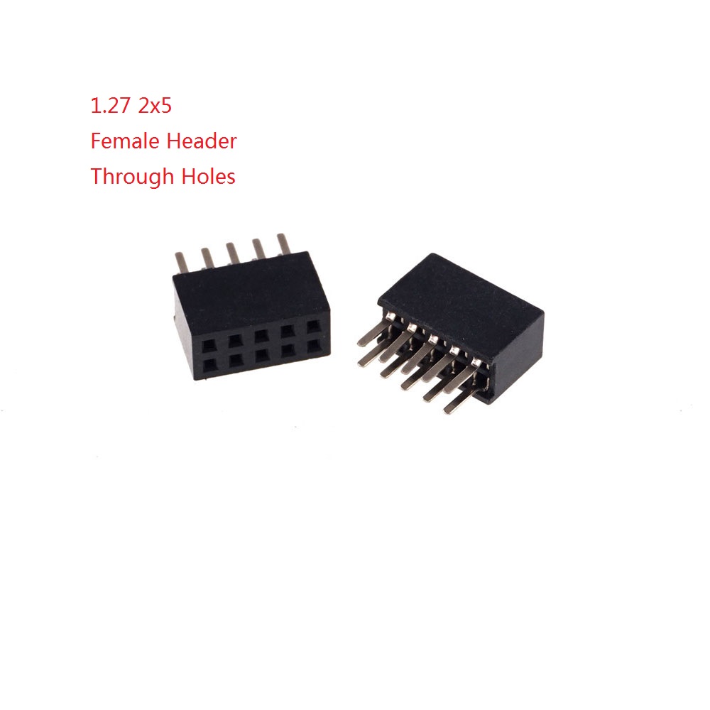 1.27mm Pitch 2x5 Pin 10 position IDC Socket Female Receptacle Male Header Right Angle Through Holes SMD Straight mating Parts