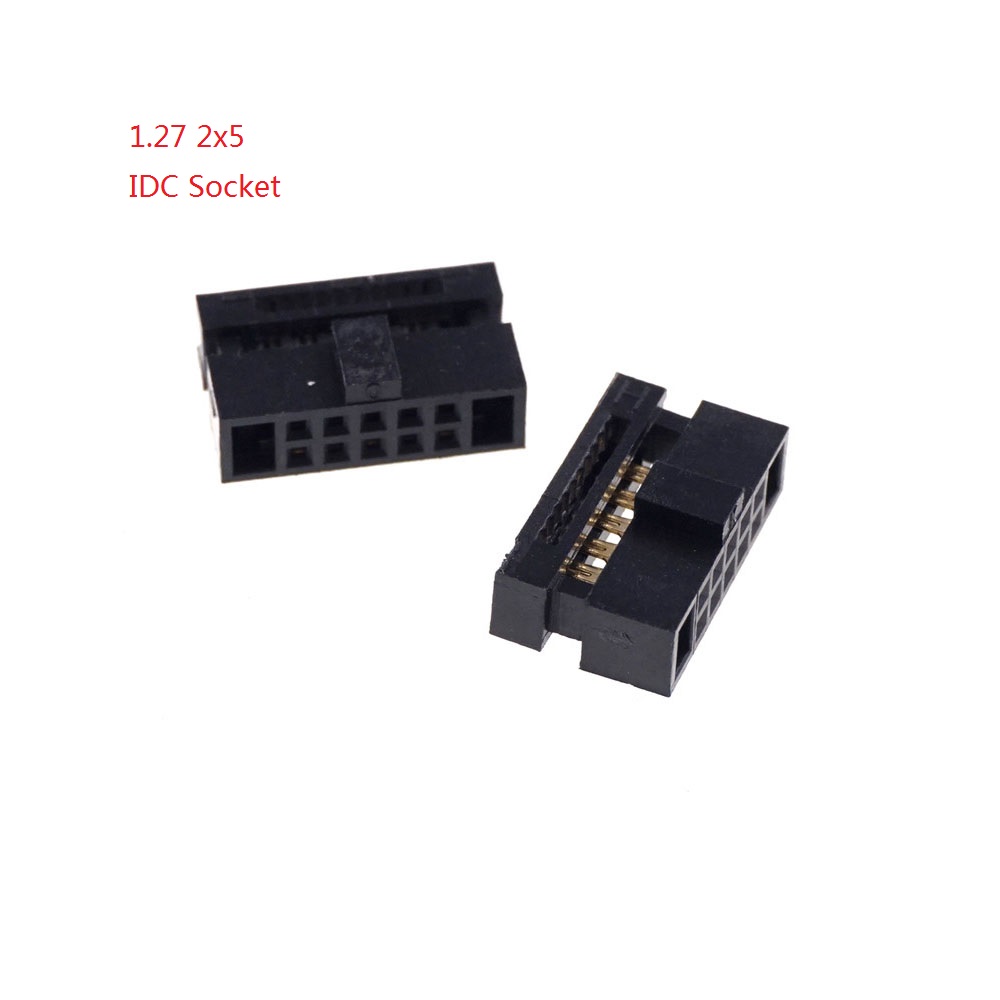 1.27mm Pitch 2x5 Pin 10 position IDC Socket Female Receptacle Male Header Right Angle Through Holes SMD Straight mating Parts