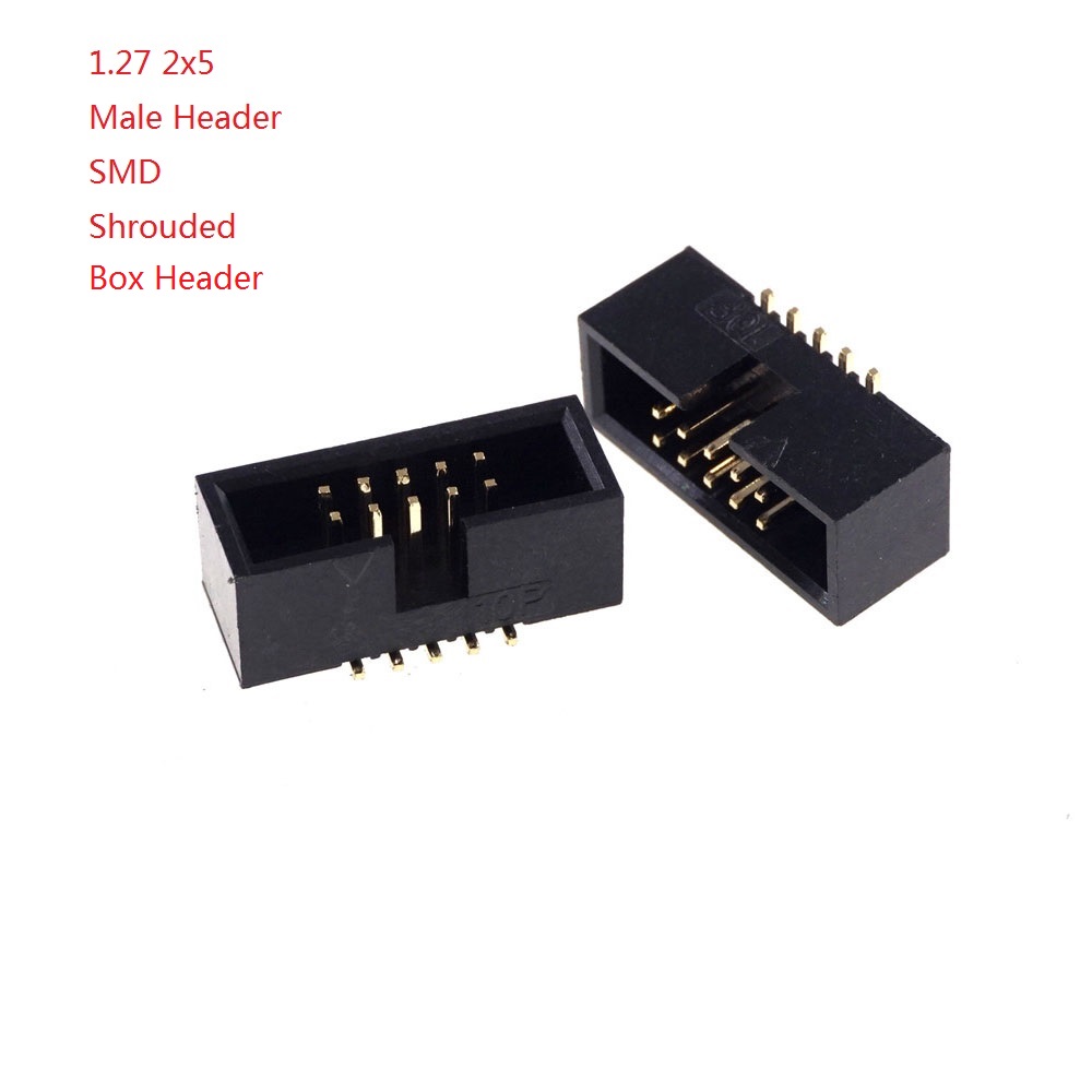 1.27mm Pitch 2x5 Pin 10 position IDC Socket Female Receptacle Male Header Right Angle Through Holes SMD Straight mating Parts