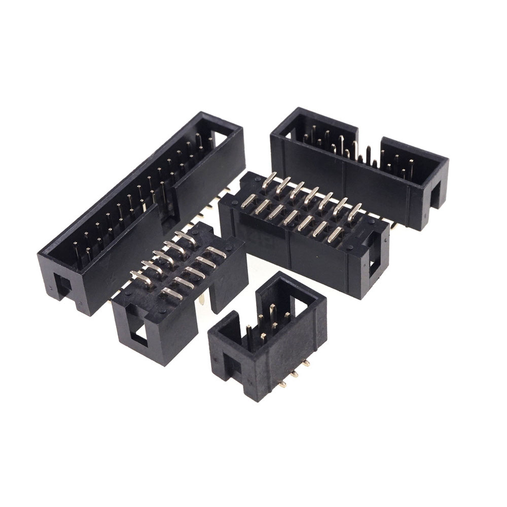 2.54 mm Pitch SMT 6 8 10 12 14 16 18 20 26 30 40 44 50 60 64 Pin Shrouded Box Header Male PCB for IDC Socket Cable IPC