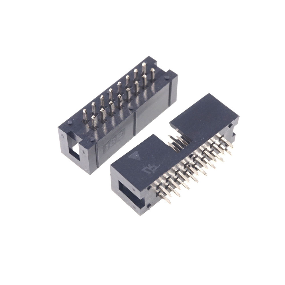 2.54mm 16 Position 180 Degree Male Shrouded PCB IDC Socket Box Header Connector