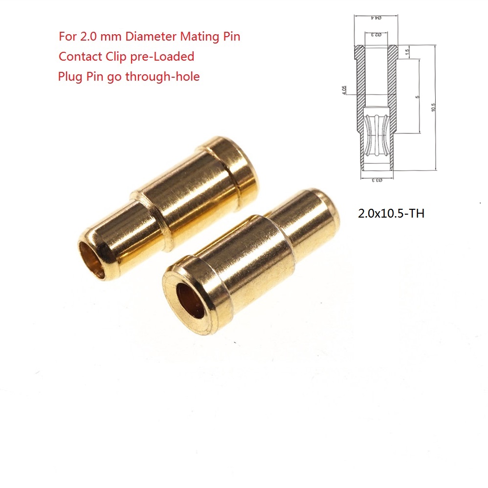 PCB Solder Female Pins Receptacle Contact Clip Pre-loaded Socket for Mating Pin Diameter 0.5 1.0 1.5 2.0 MM Plug Press-fit