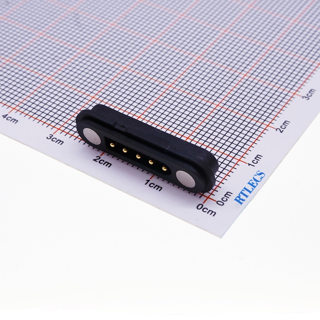 5 Pin Magnetic Pogo Pin Connector Single Row 2.54mm Pitch