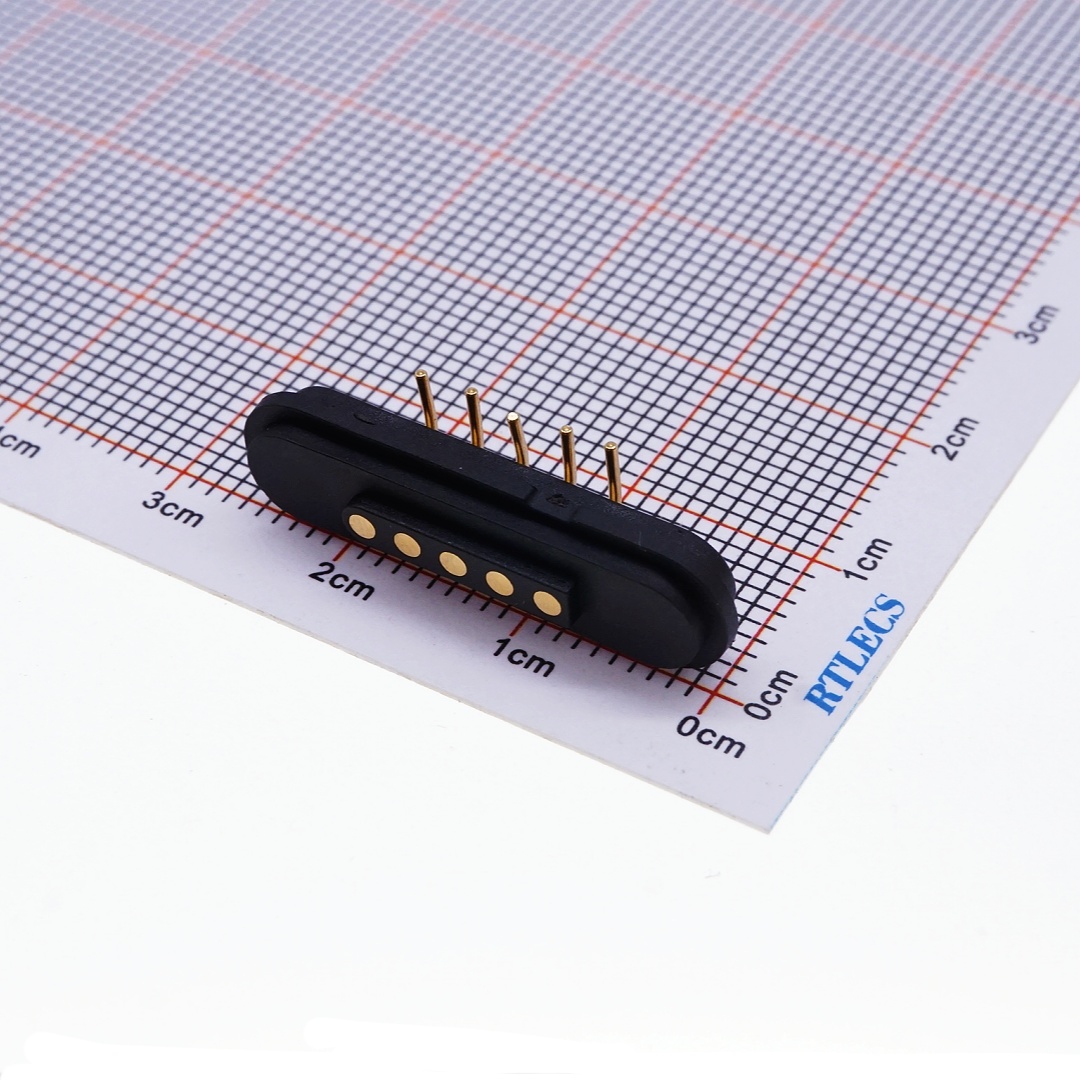 5 Pin Magnetic Pogo Pin Connector Single Row 2.54mm Pitch