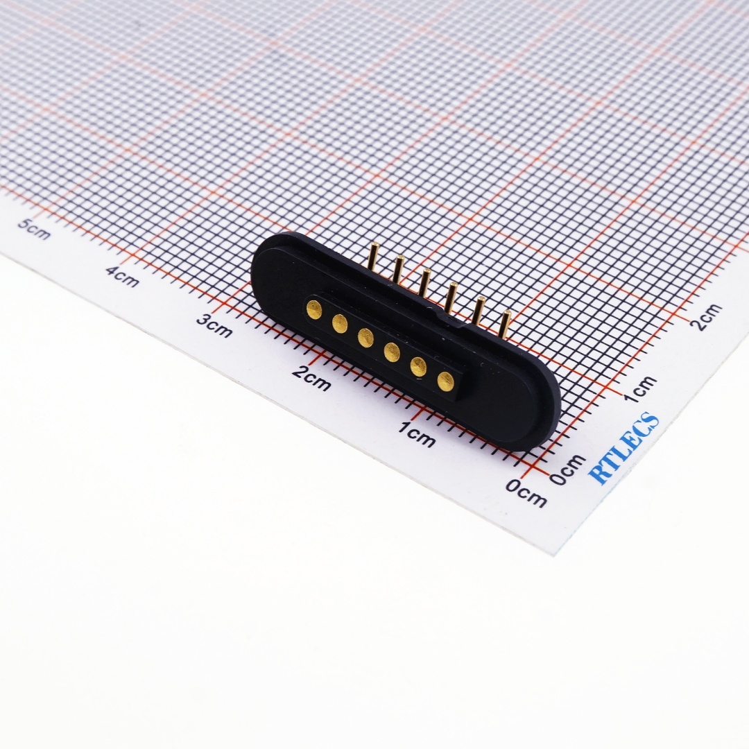 6 Pin Magnetic Pogo Pin Connector Single Row 2.54mm Pitch