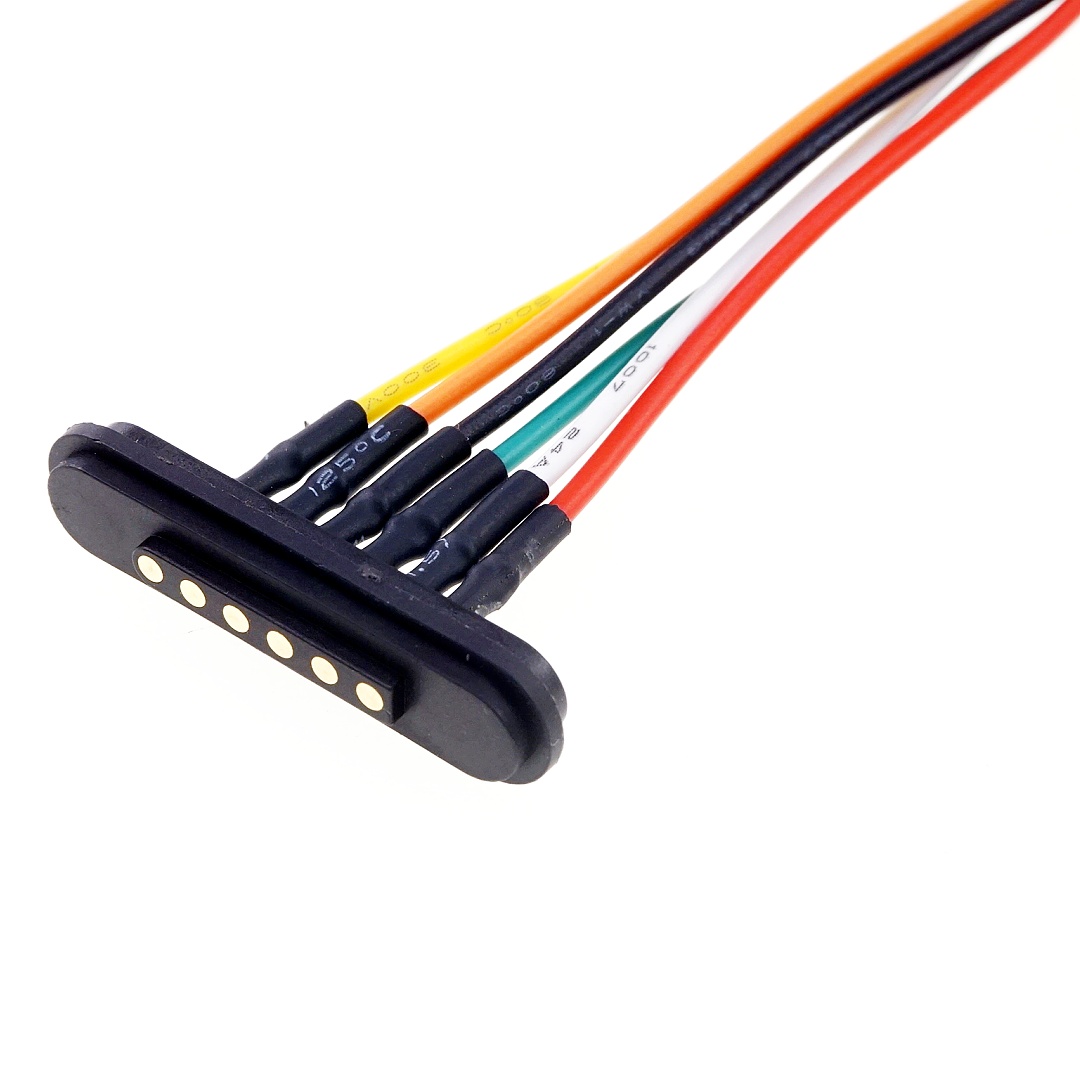 6 Pin Magnetic Pogo Pin Connector Single Row 2.54mm Pitch