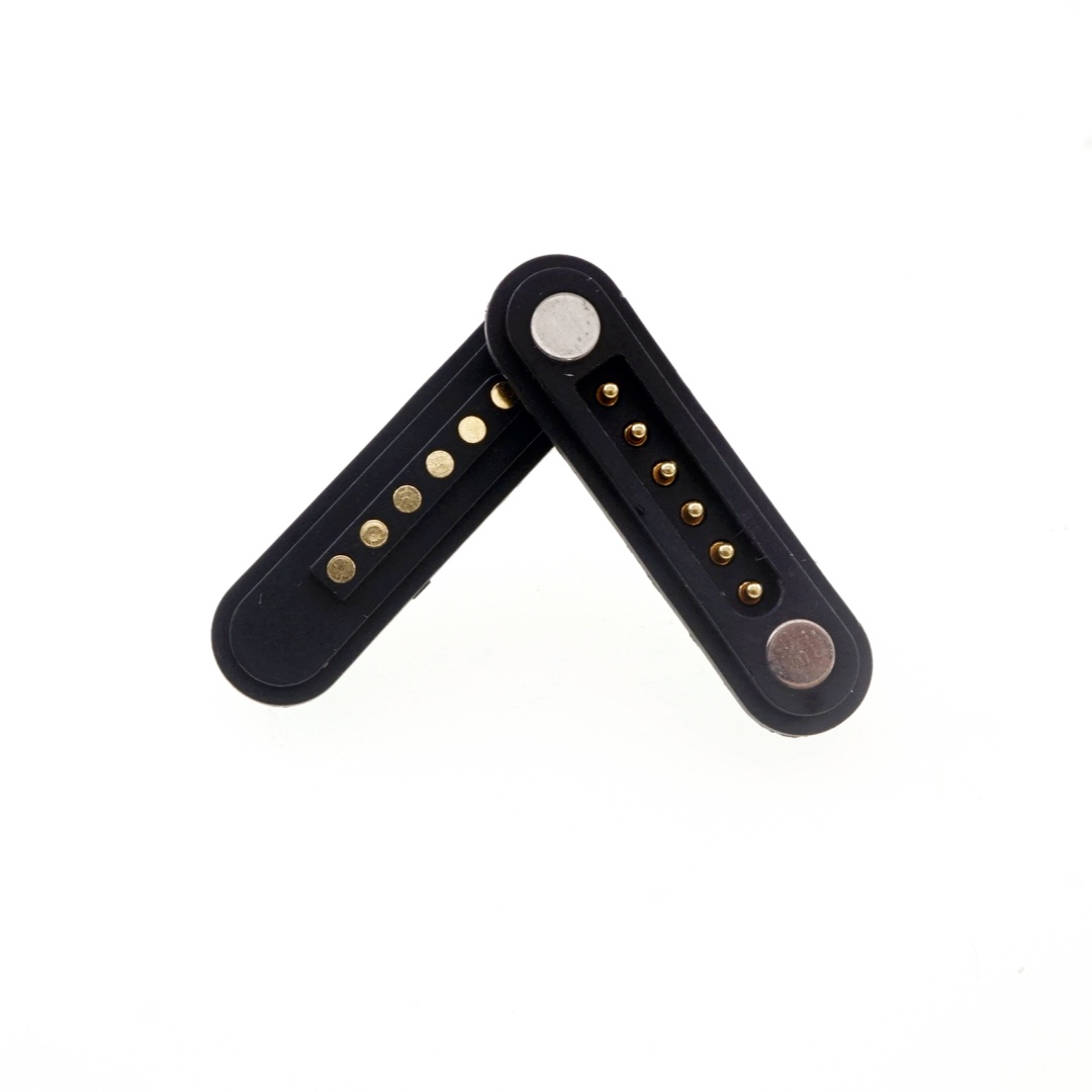 6 Pin Magnetic Pogo Pin Connector Single Row 2.54mm Pitch