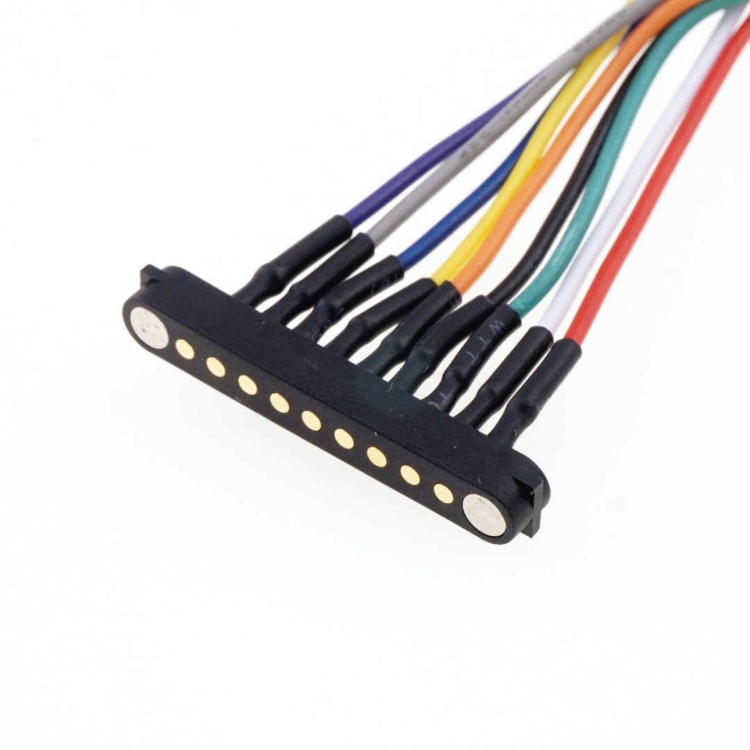 9 Pin Magnetic Pogo Pin Connector Single Row 2.54mm Pitch