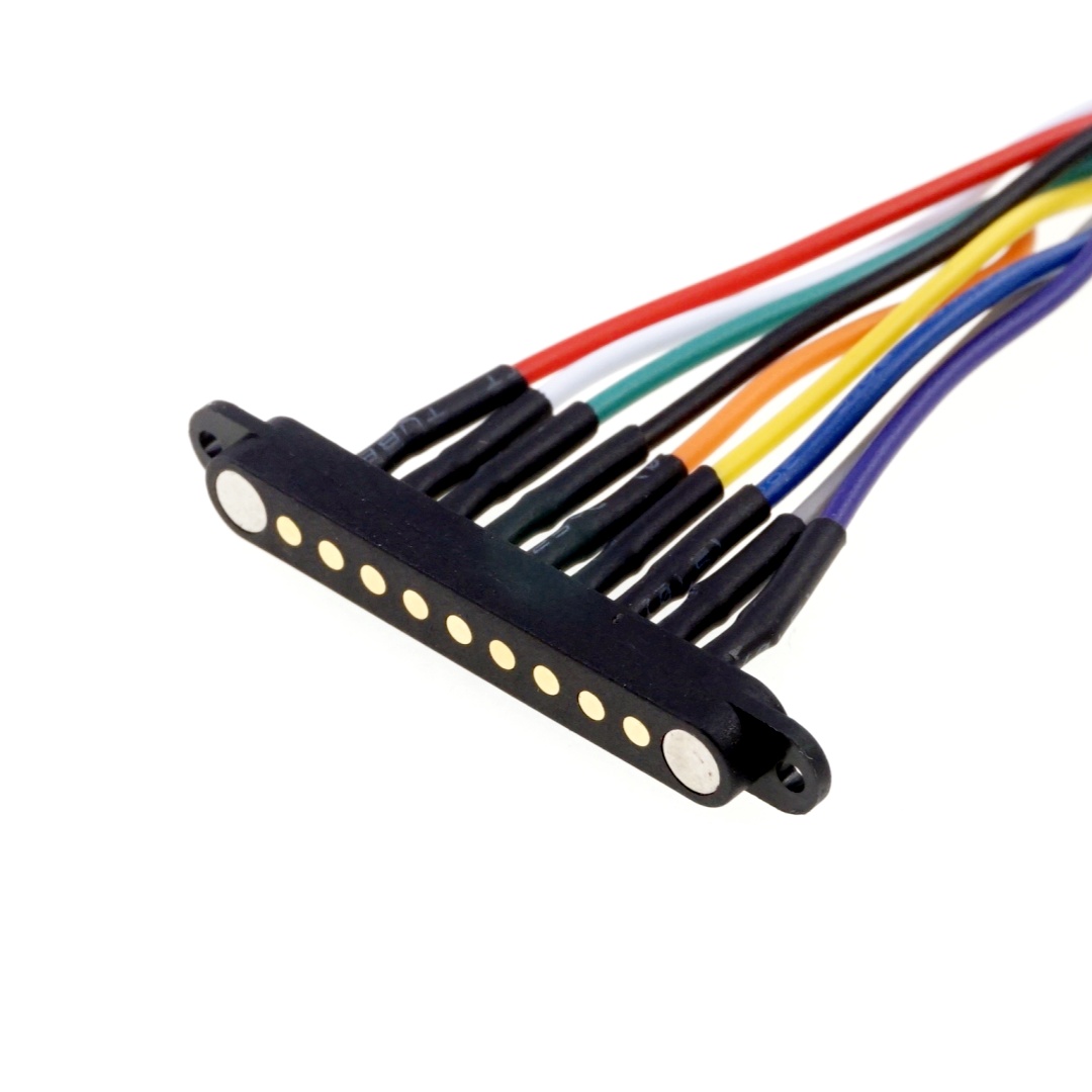 9 Pin Magnetic Pogo Pin Connector Single Row 2.54mm Pitch