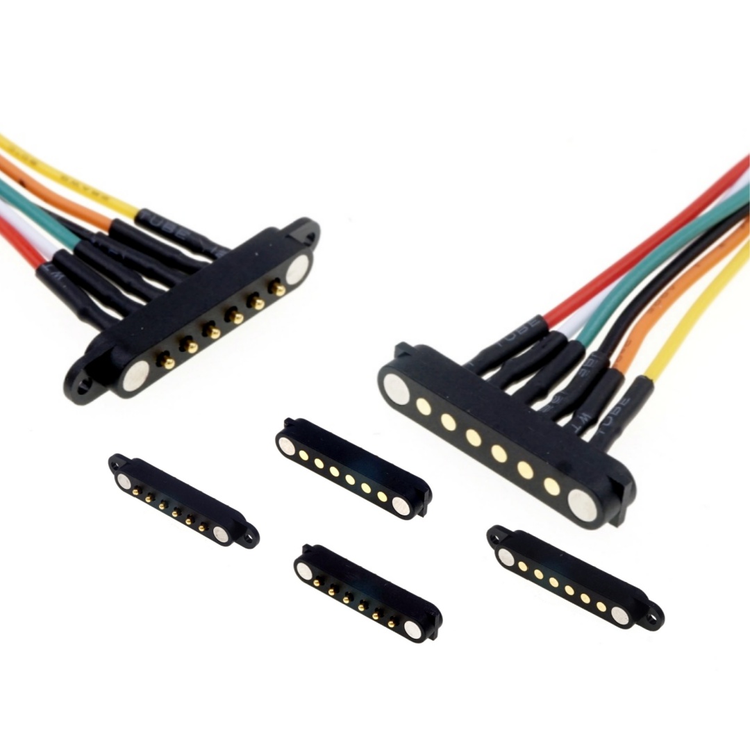 6 Pin Magnetic Pogo Pin Connector Single Row 2.54mm Pitch