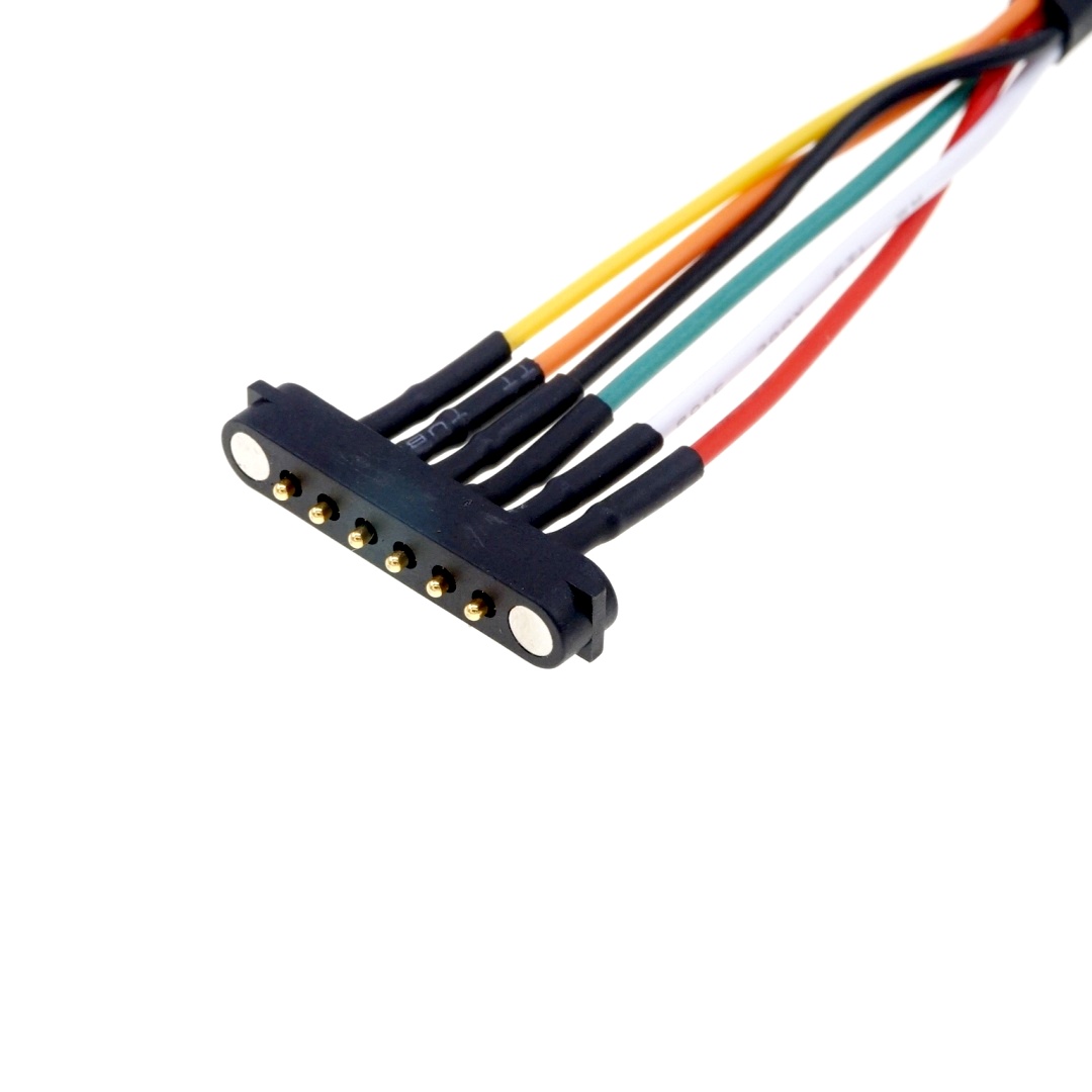 6 Pin Magnetic Pogo Pin Connector Single Row 2.54mm Pitch