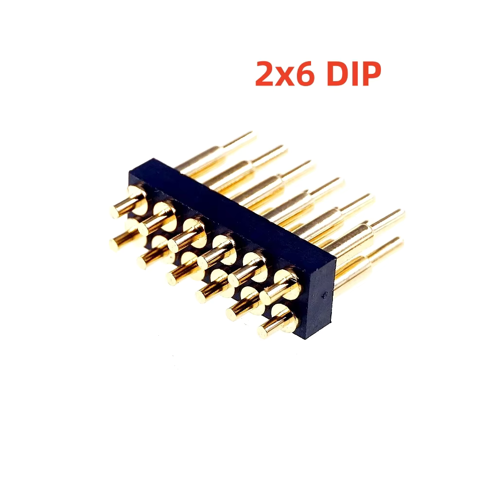 Spring-Loaded Pogo Pin Connector 4 6 8 10 12 14 16 20 Positons Dual Row SMD THT DIP Grid 2.54 MM .1 Inch Power DC