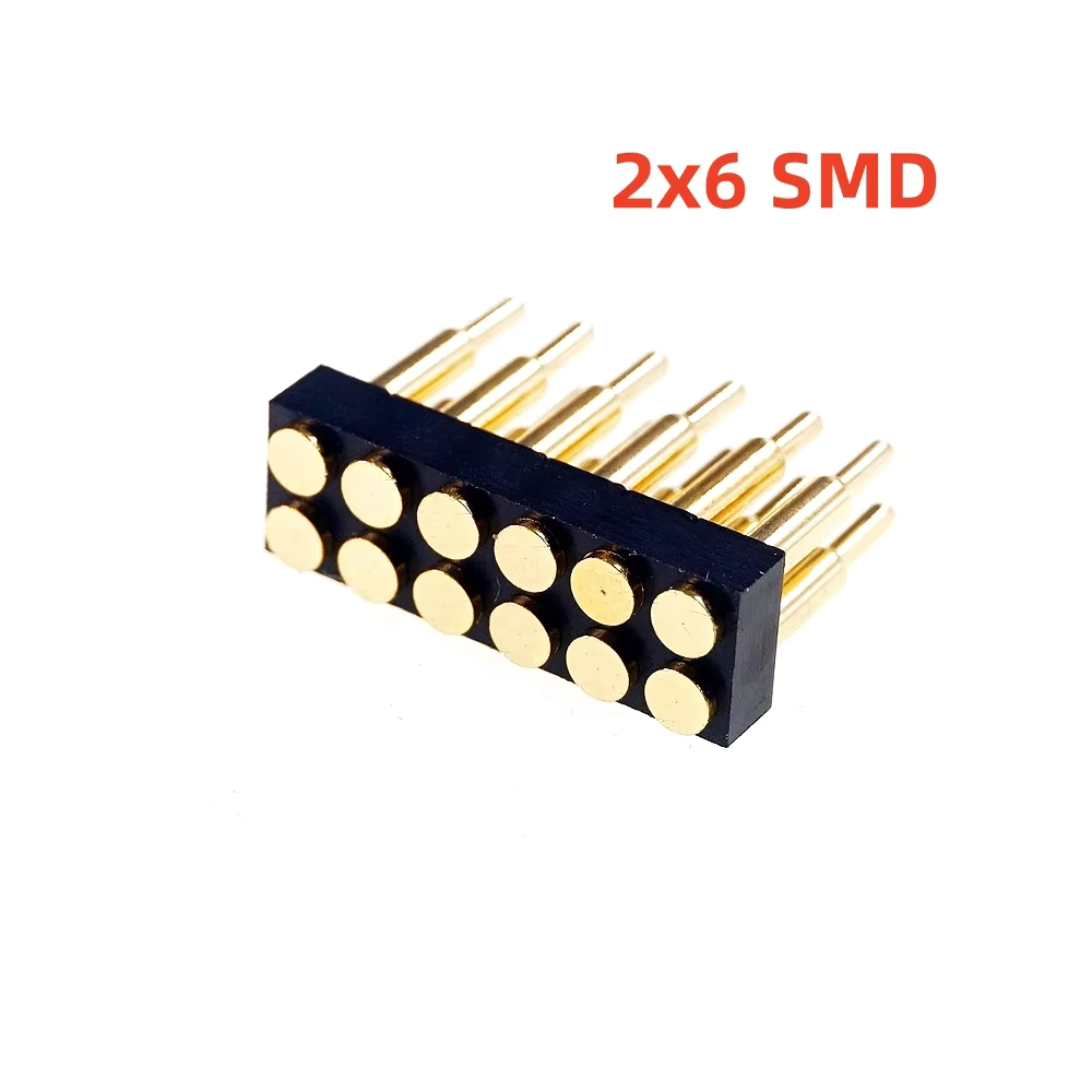 Spring-Loaded Pogo Pin Connector 4 6 8 10 12 14 16 20 Positons Dual Row SMD THT DIP Grid 2.54 MM .1 Inch Power DC