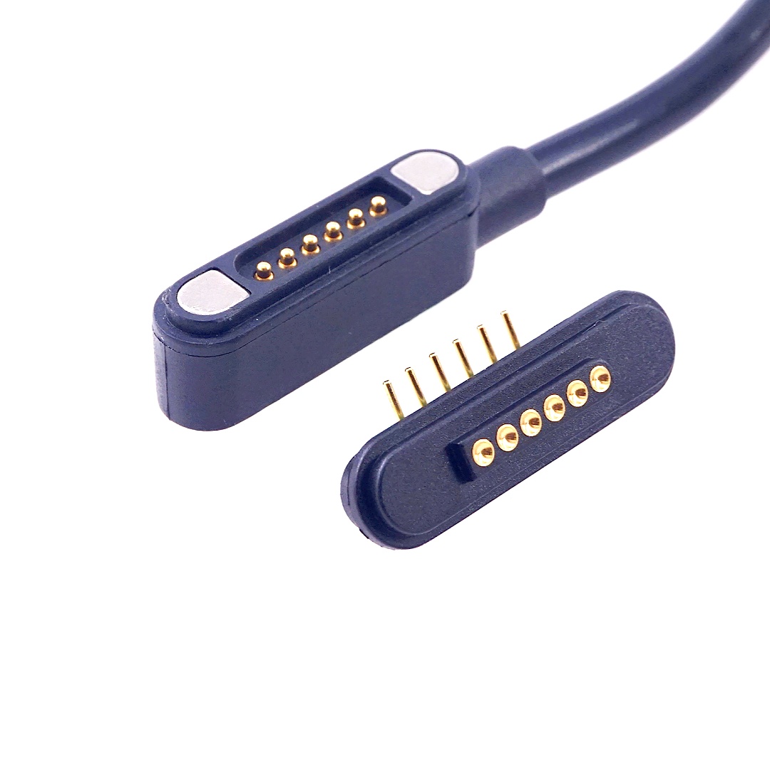 Magnetic 6 Pin Right Angle Male